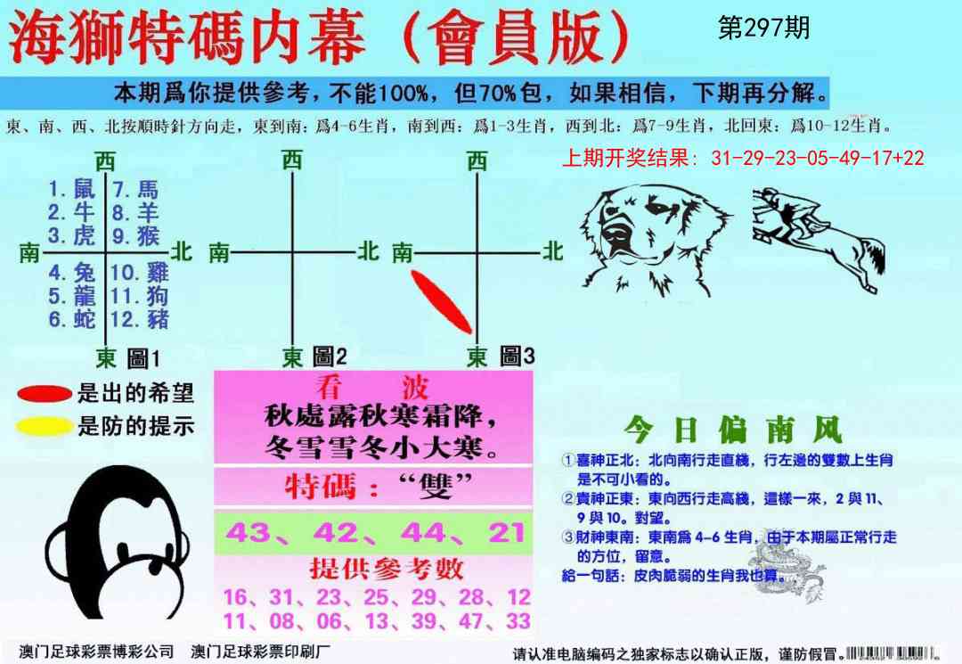 297期海狮特码会员报[图]