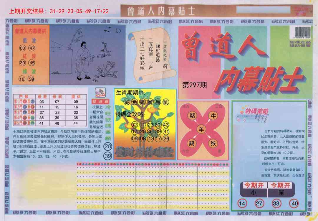 297期曾道人内幕贴士A[图]