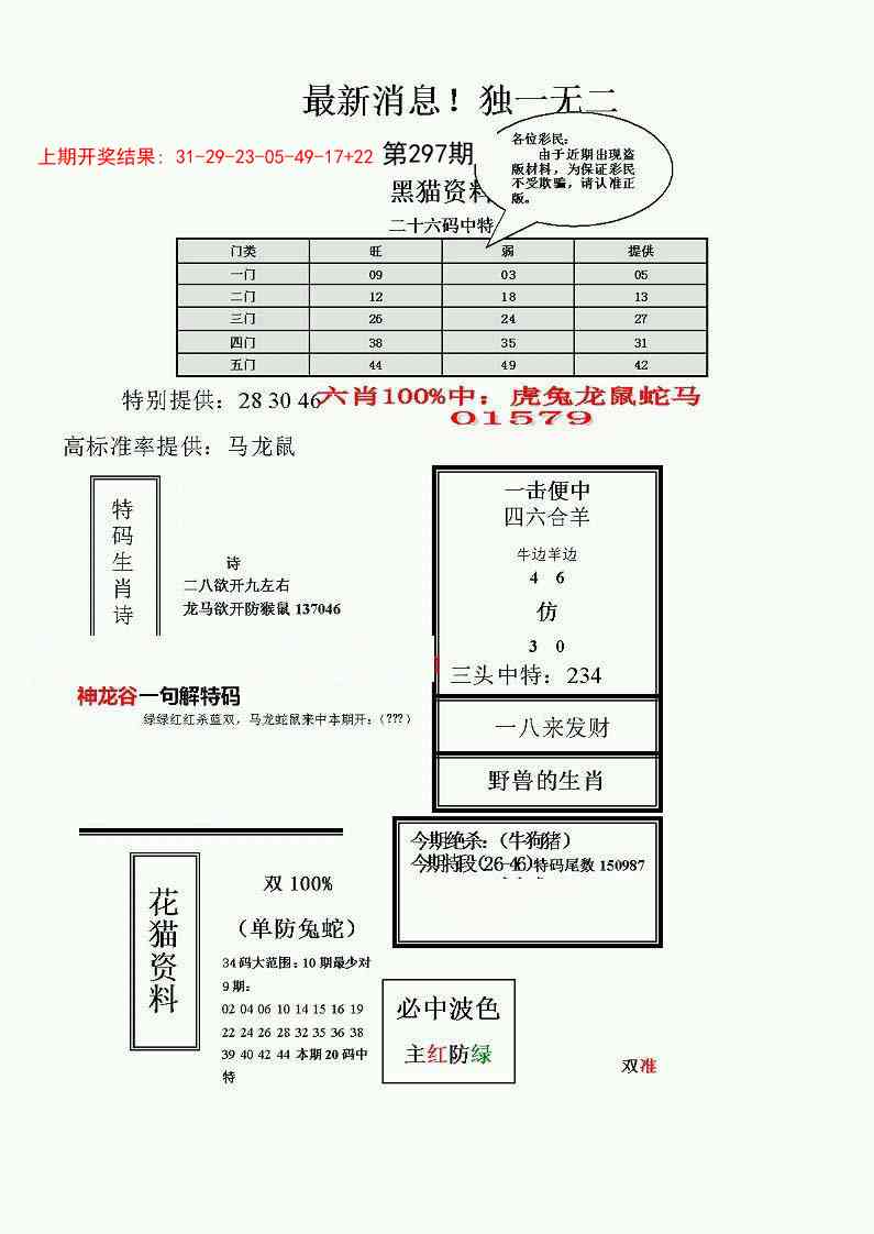 297期独一无二(正)[图]