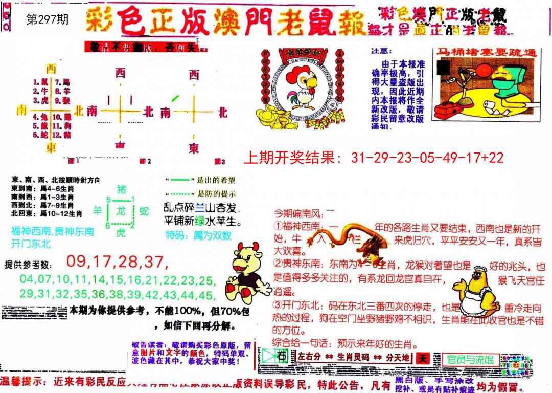 297期彩色正版澳门老鼠报[图]