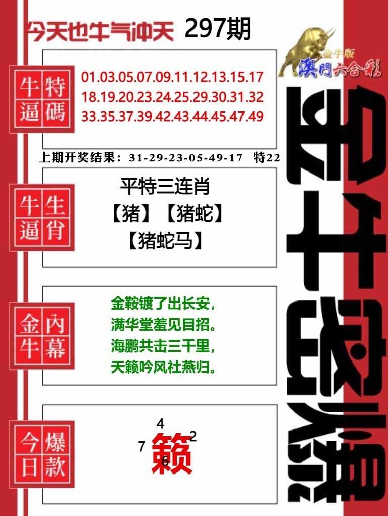 297期金牛密爆[图]