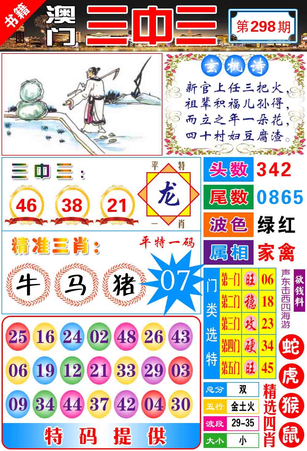 298期澳门宝典三中三[图]