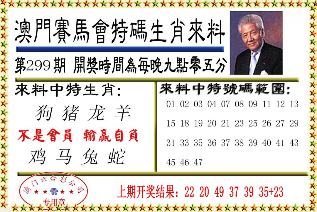 299期特码生肖来料[图]