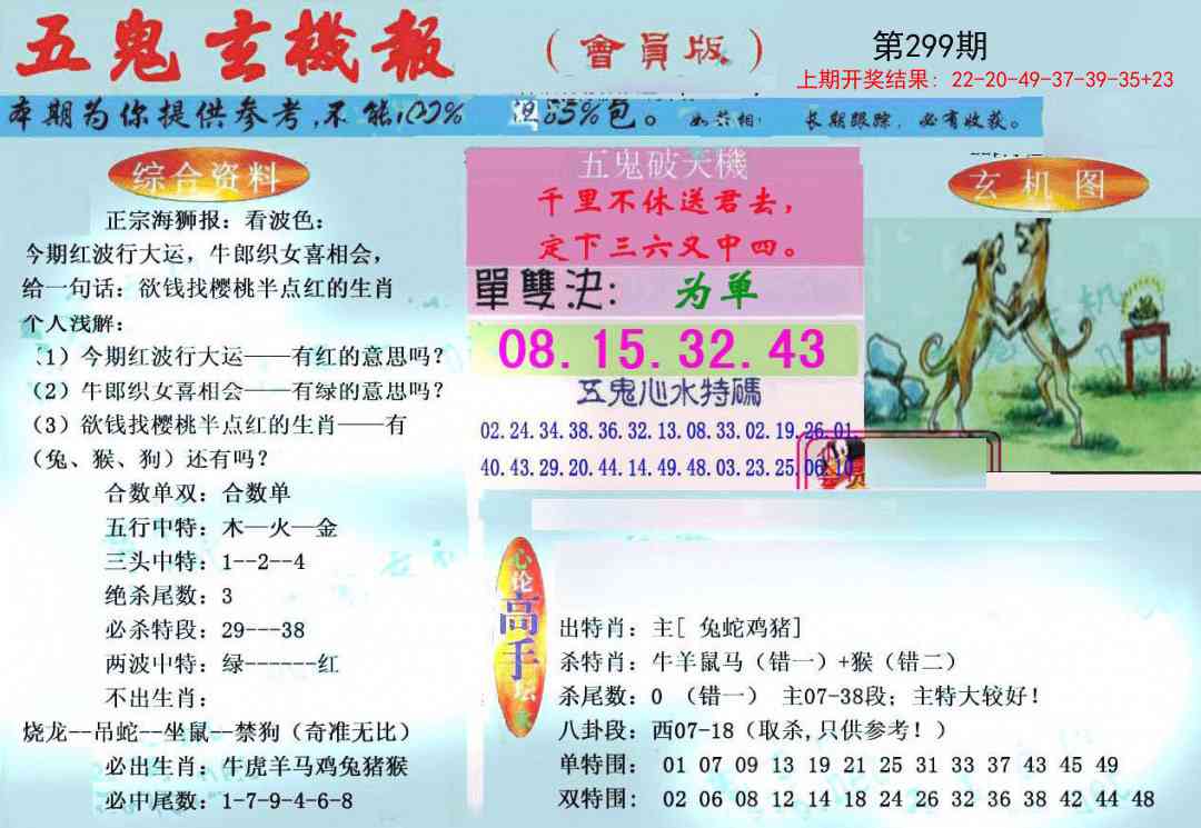 299期新五鬼玄机[图]