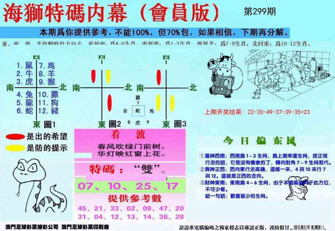 299期另版海狮特码内幕报[图]