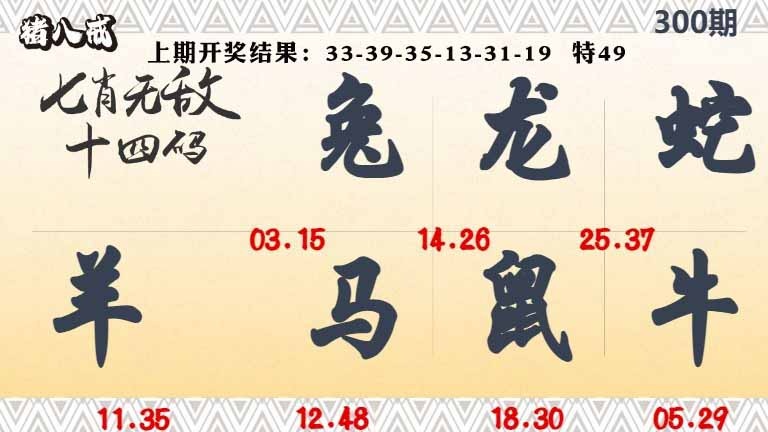 300期七肖无敌14码[图]