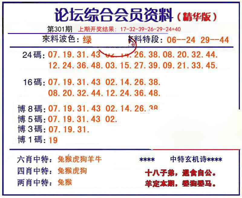 301期综合会员资料[图]