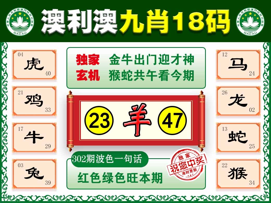 302期澳利澳九肖[图]