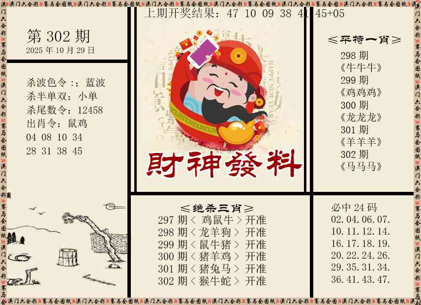 302期财神发料[图]