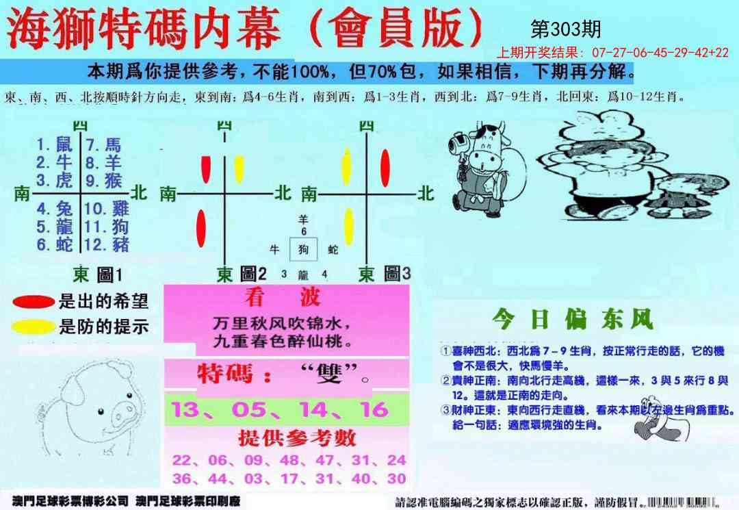 303期另版海狮特码内幕报[图]