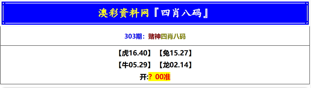 303期赌神四肖八码[图]