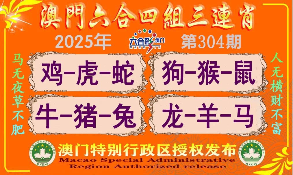 304期六合四组三连肖[图]