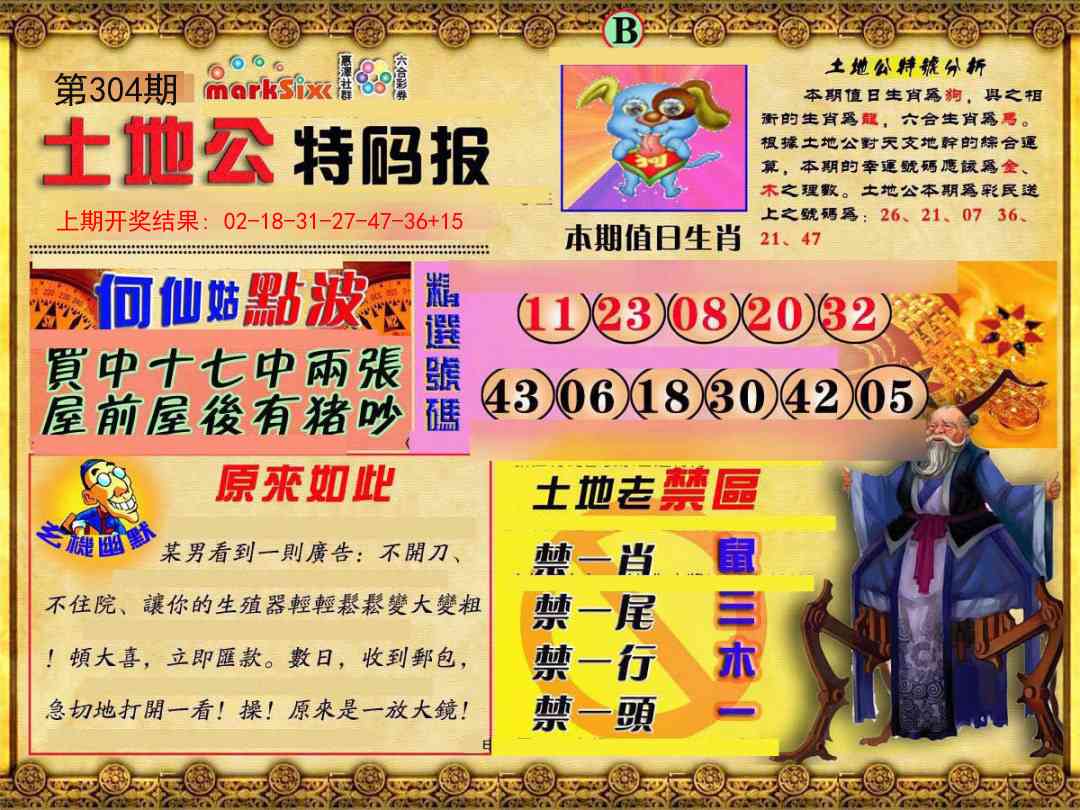 304期土地公特码报B[图]
