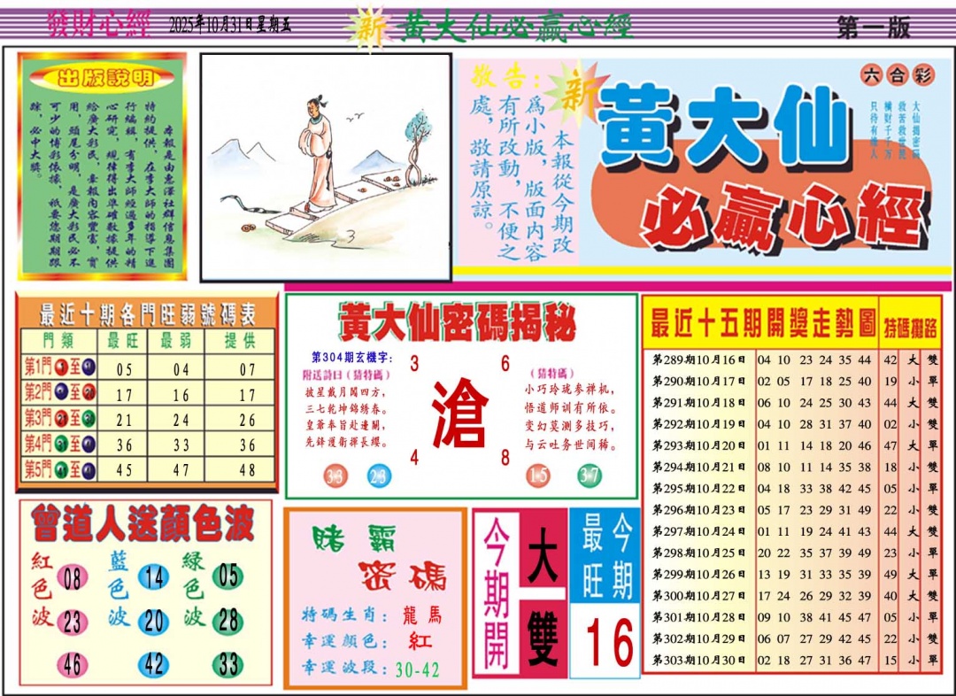 304期黄大仙必赢心经A[图]