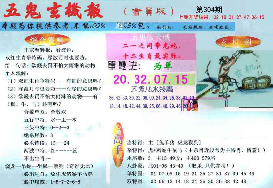 304期新五鬼玄机[图]