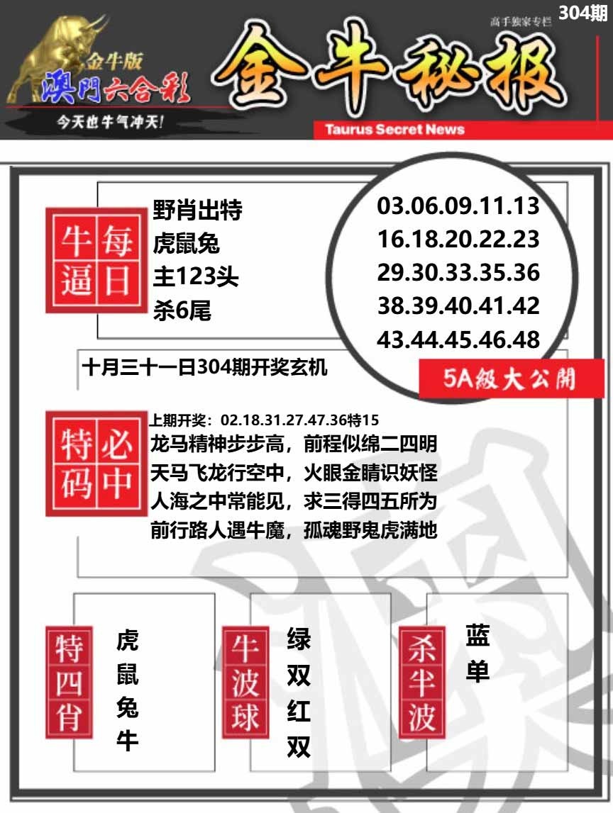 304期金牛秘报A[图]