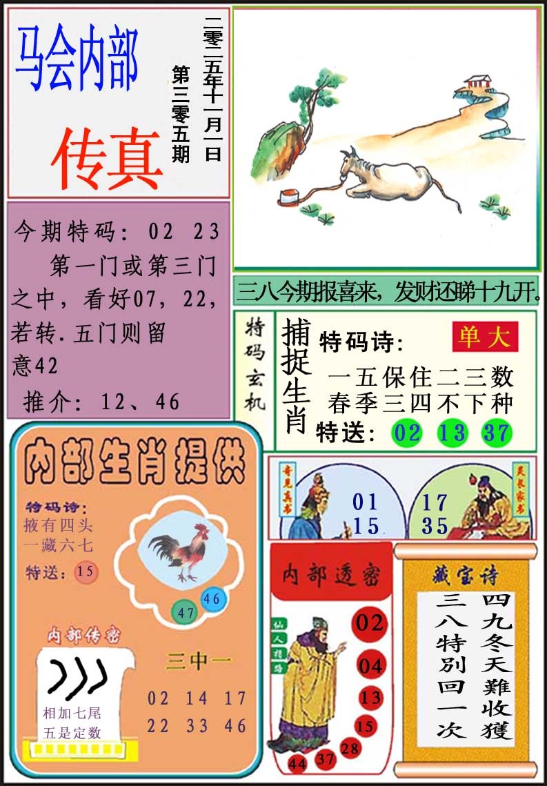305期马会内部传真[图]