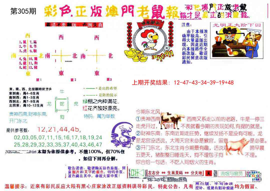 305期彩色正版澳门老鼠报[图]