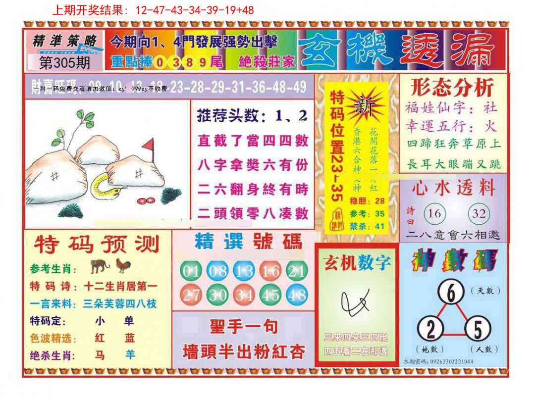 305期玄机透漏[图]