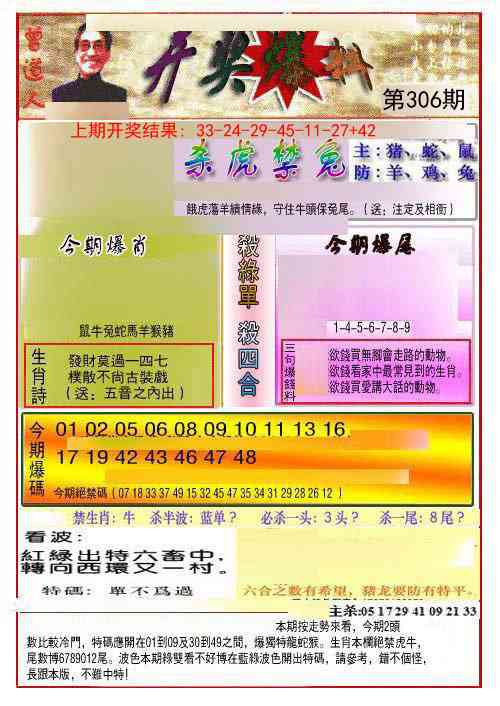 306期开奖爆料(新图推荐)[图]