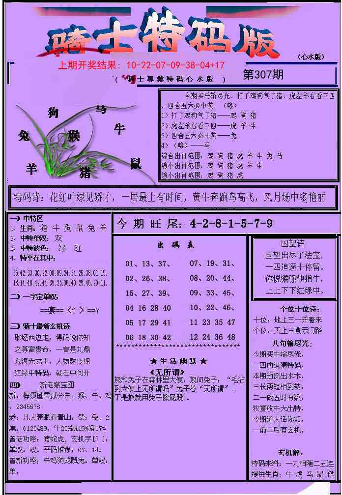 307期骑士特码版[图]