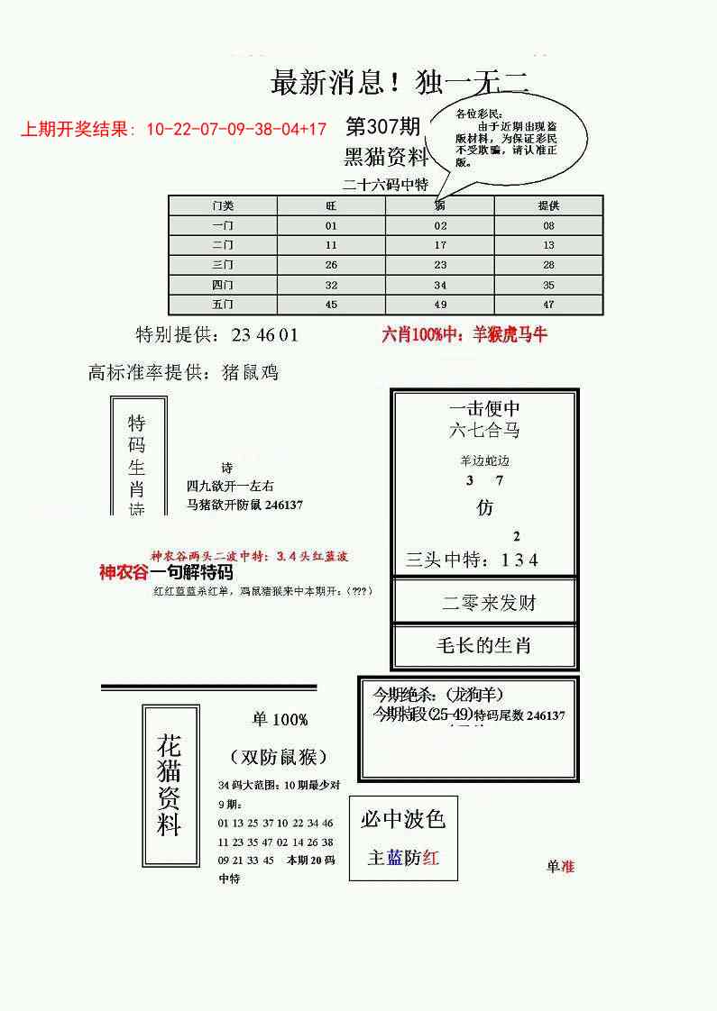 307期独一无二(正)[图]