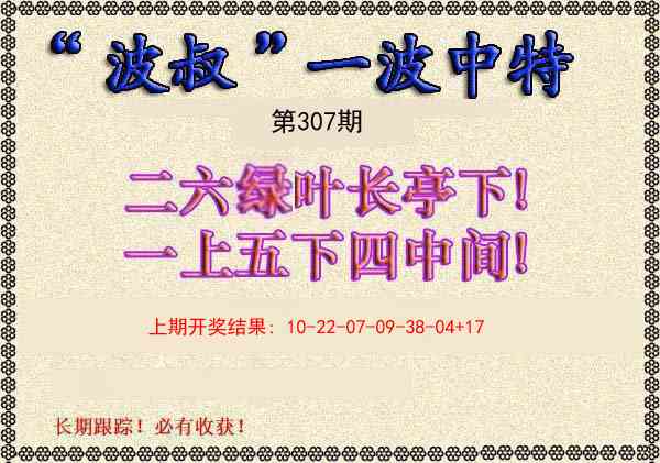 307期波叔一波中特[图]