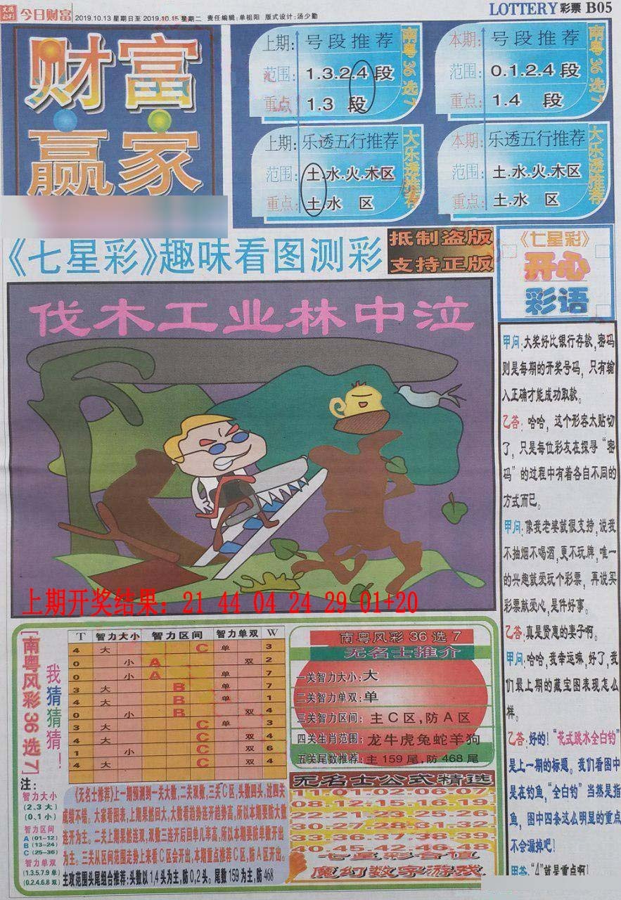 308期财富赢家（七星彩）[图]