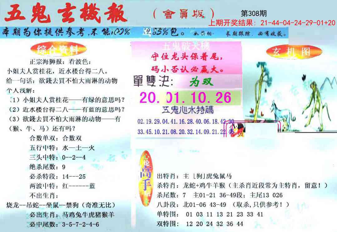 308期新五鬼玄机[图]