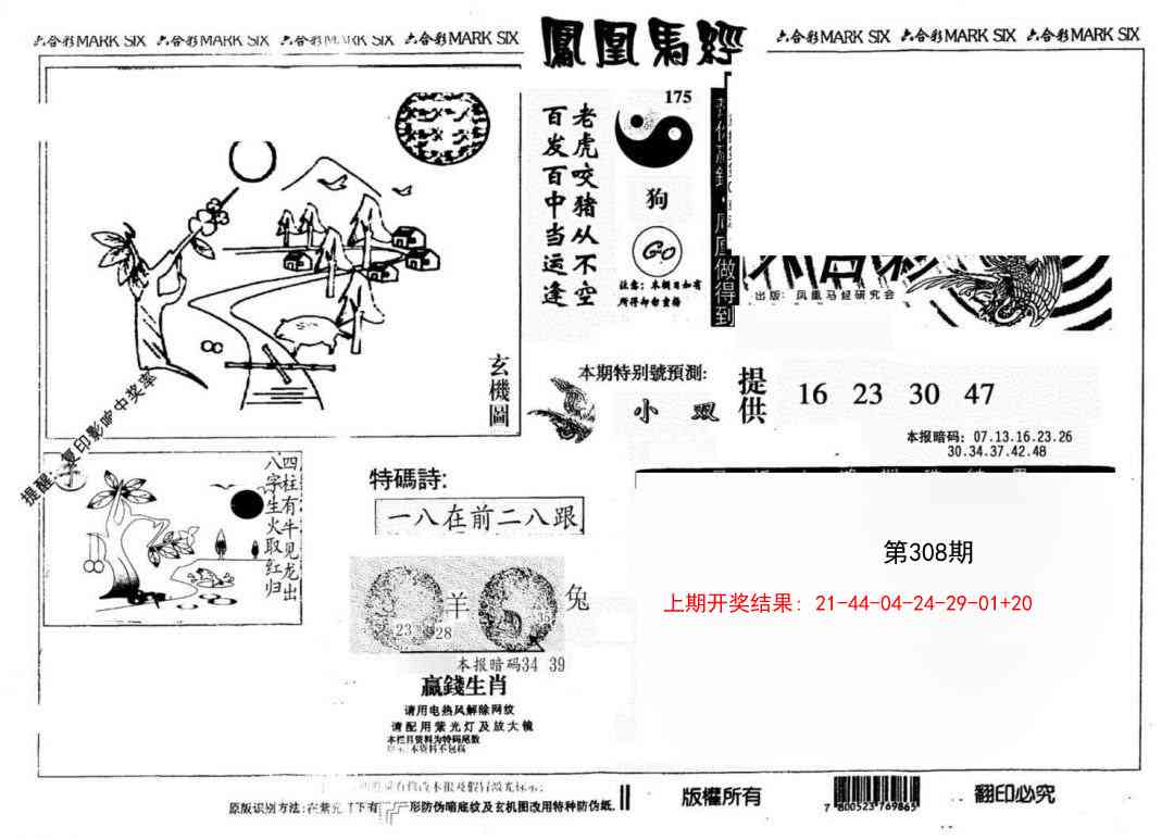 308期另版凤凰马经[图]