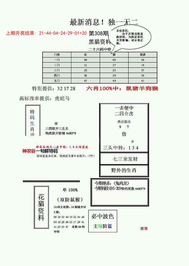 308期独一无二(正)[图]