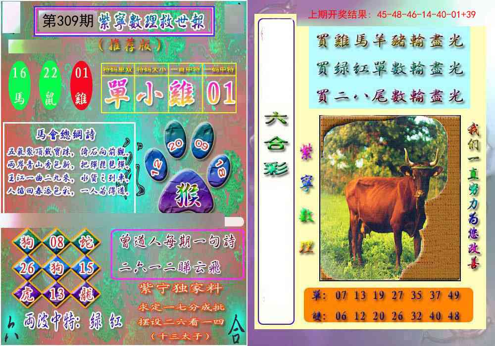 309期数理救世报[图]