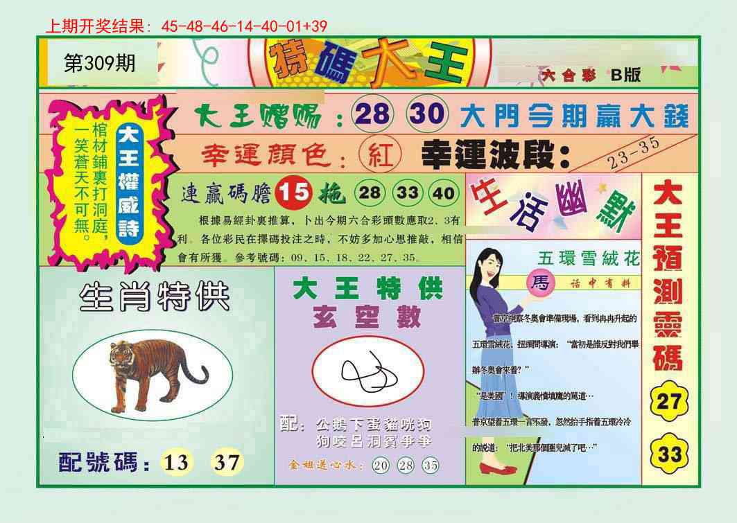 309期特码大王B[图]