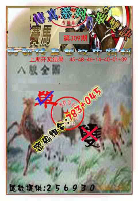 309期马会传真-单双诀[图]