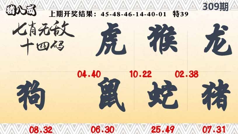 309期七肖无敌14码[图]