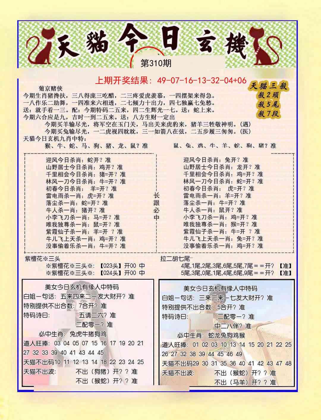 310期今日玄机图B[图]