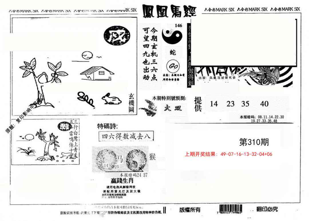 310期另版凤凰马经[图]