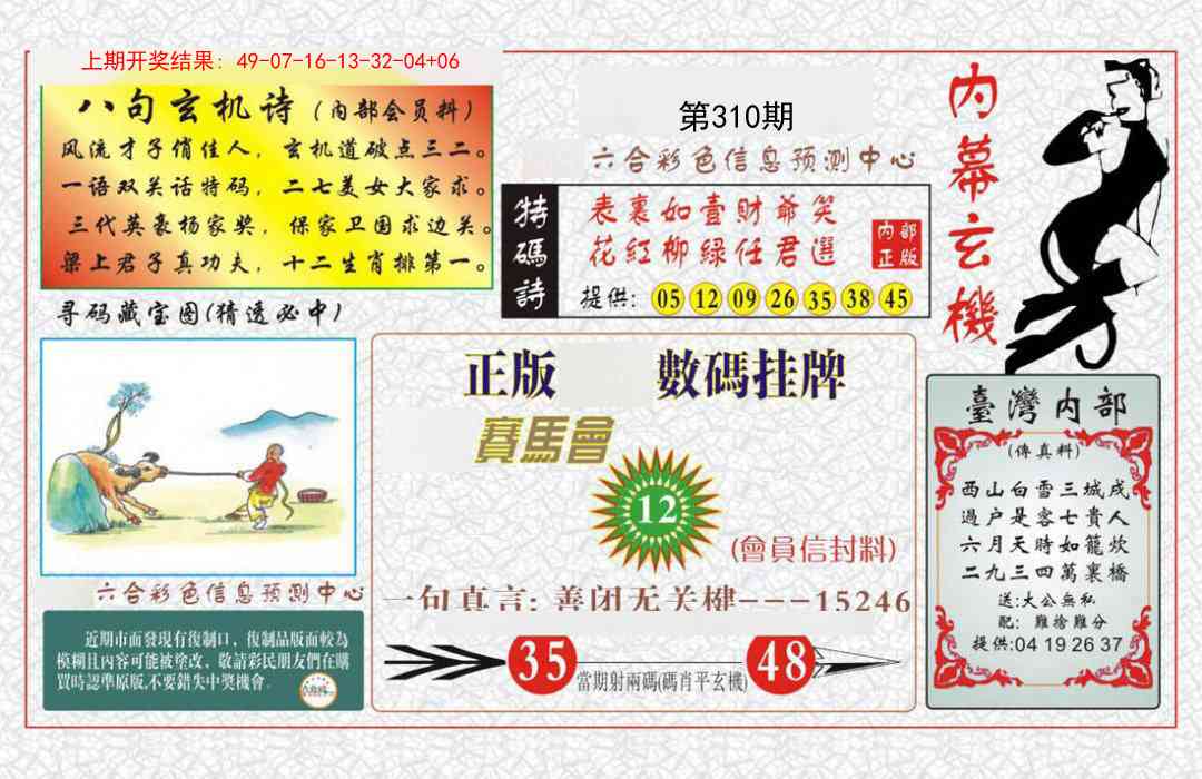 310期内幕玄机报[图]