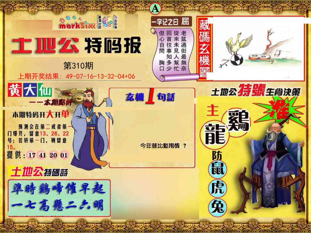 310期土地公特码报A[图]