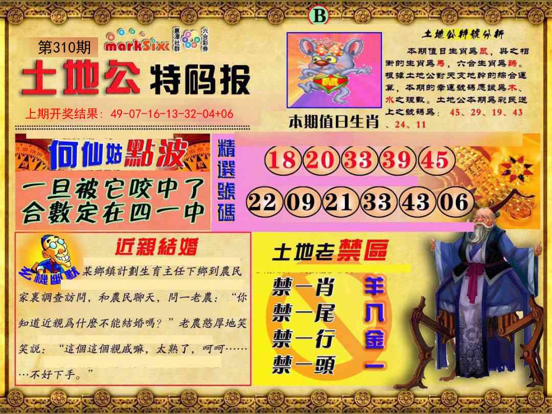 310期土地公特码报B[图]