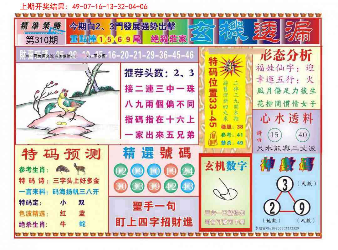 310期玄机透漏[图]