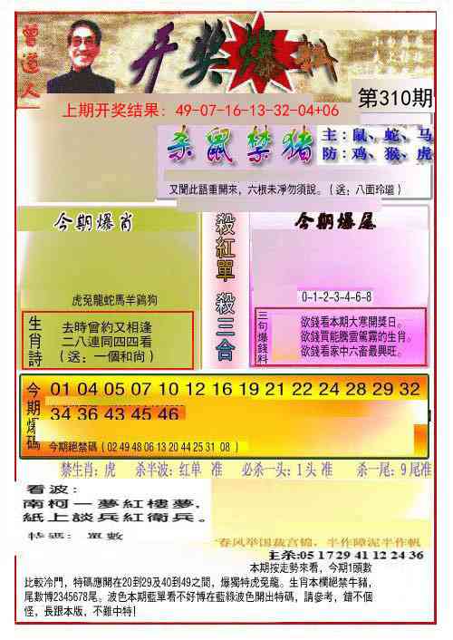 310期开奖爆料(新图推荐)[图]