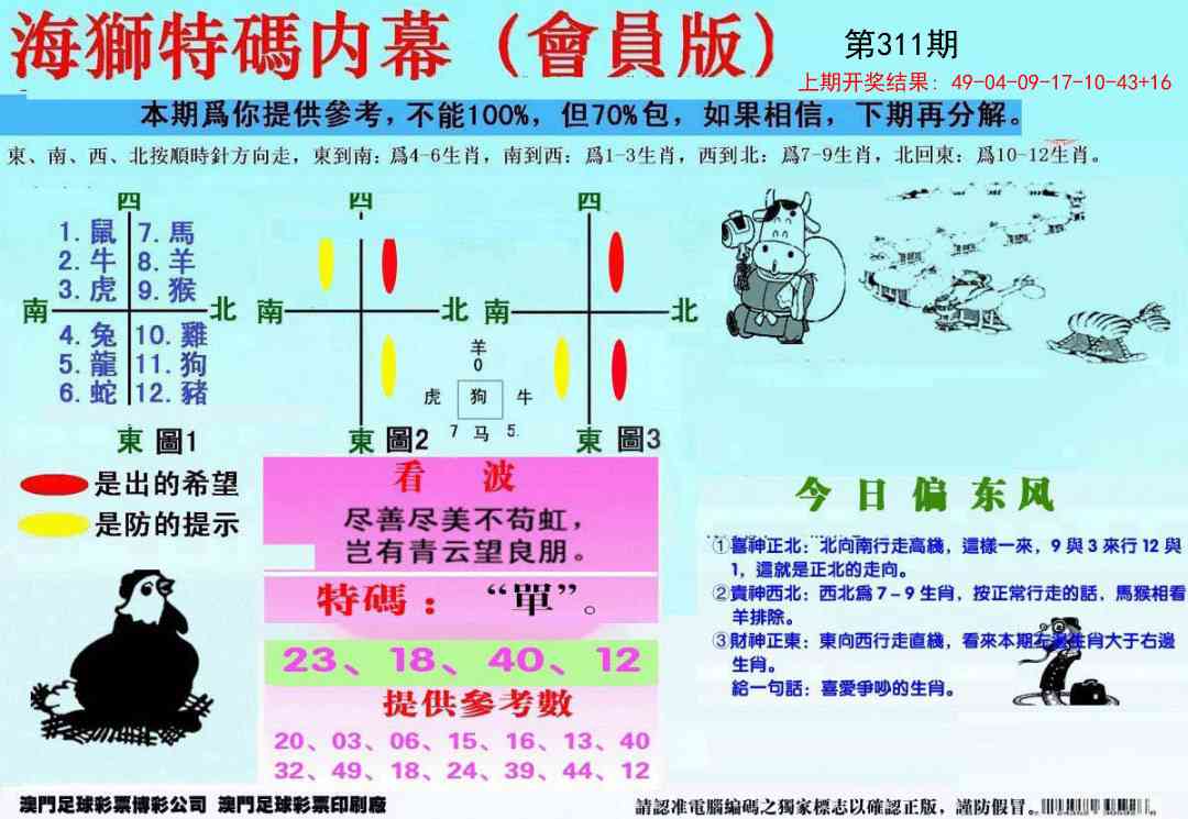 311期另版海狮特码内幕报[图]