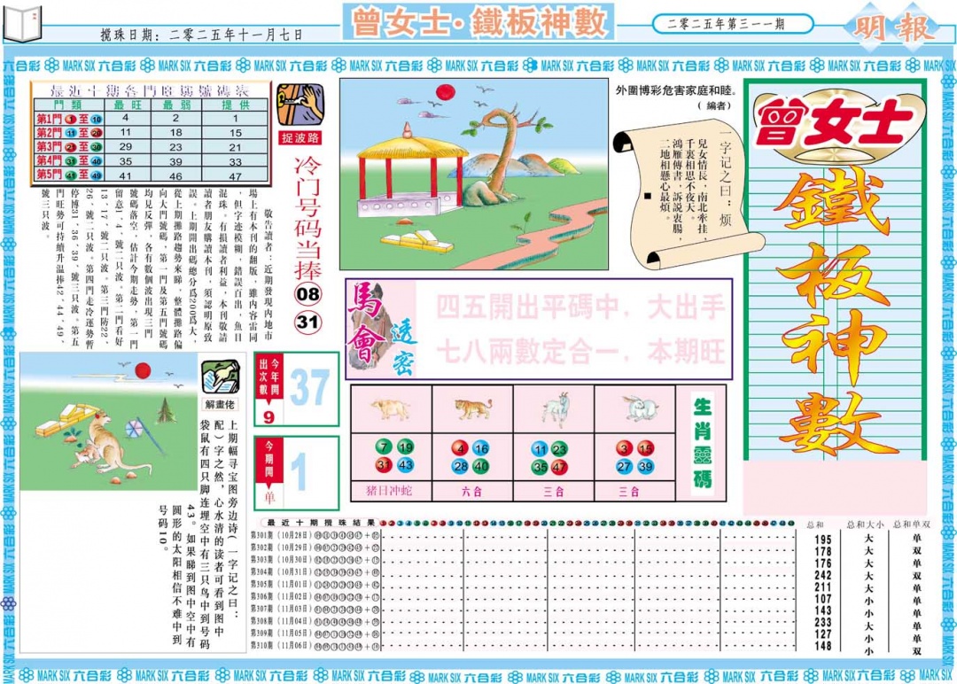 311期曾女士铁板神数A[图]