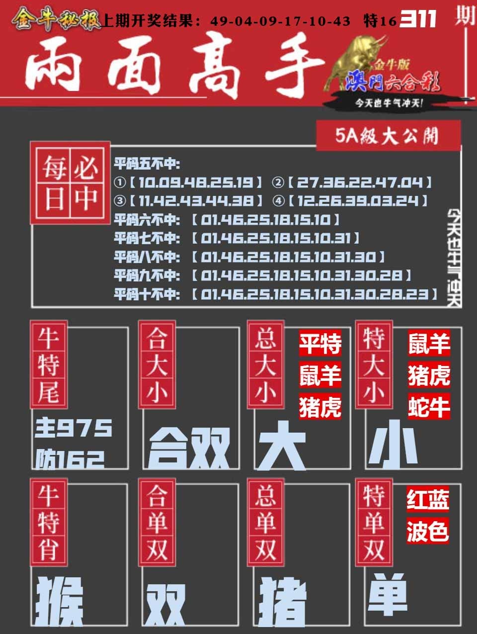 311期金牛两面高手[图]