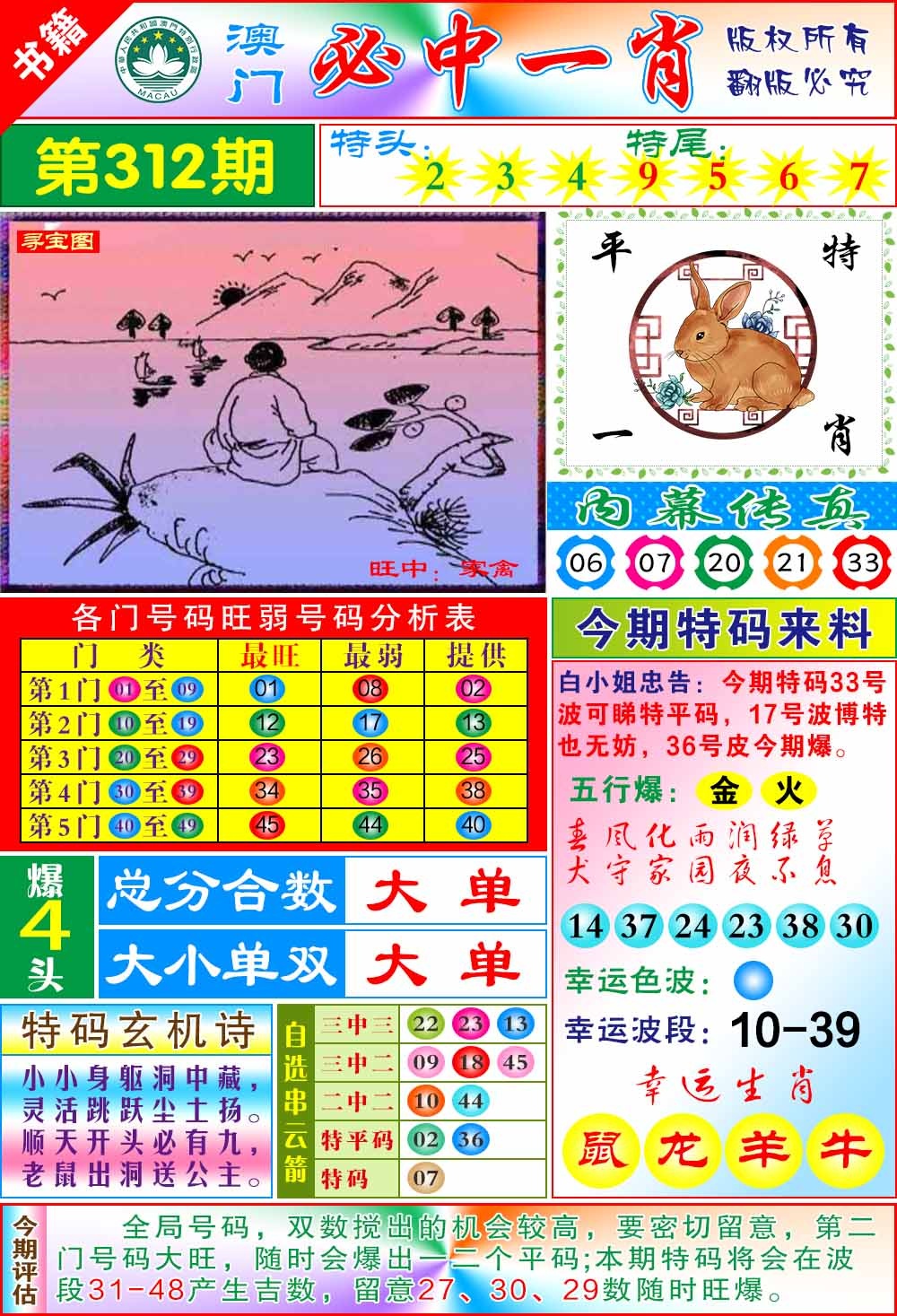 312期澳门玄机一特[图]