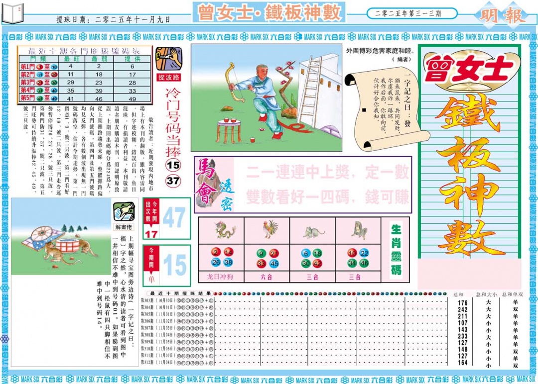 313期曾女士铁板神数A[图]