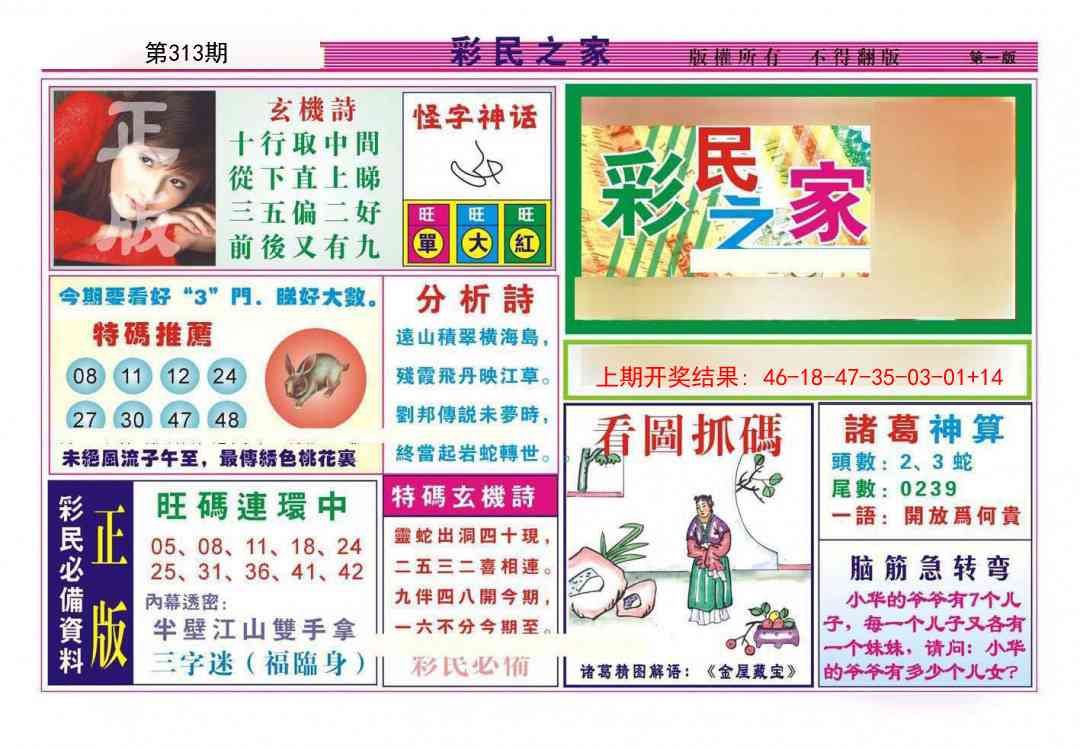 313期彩民之家A[图]