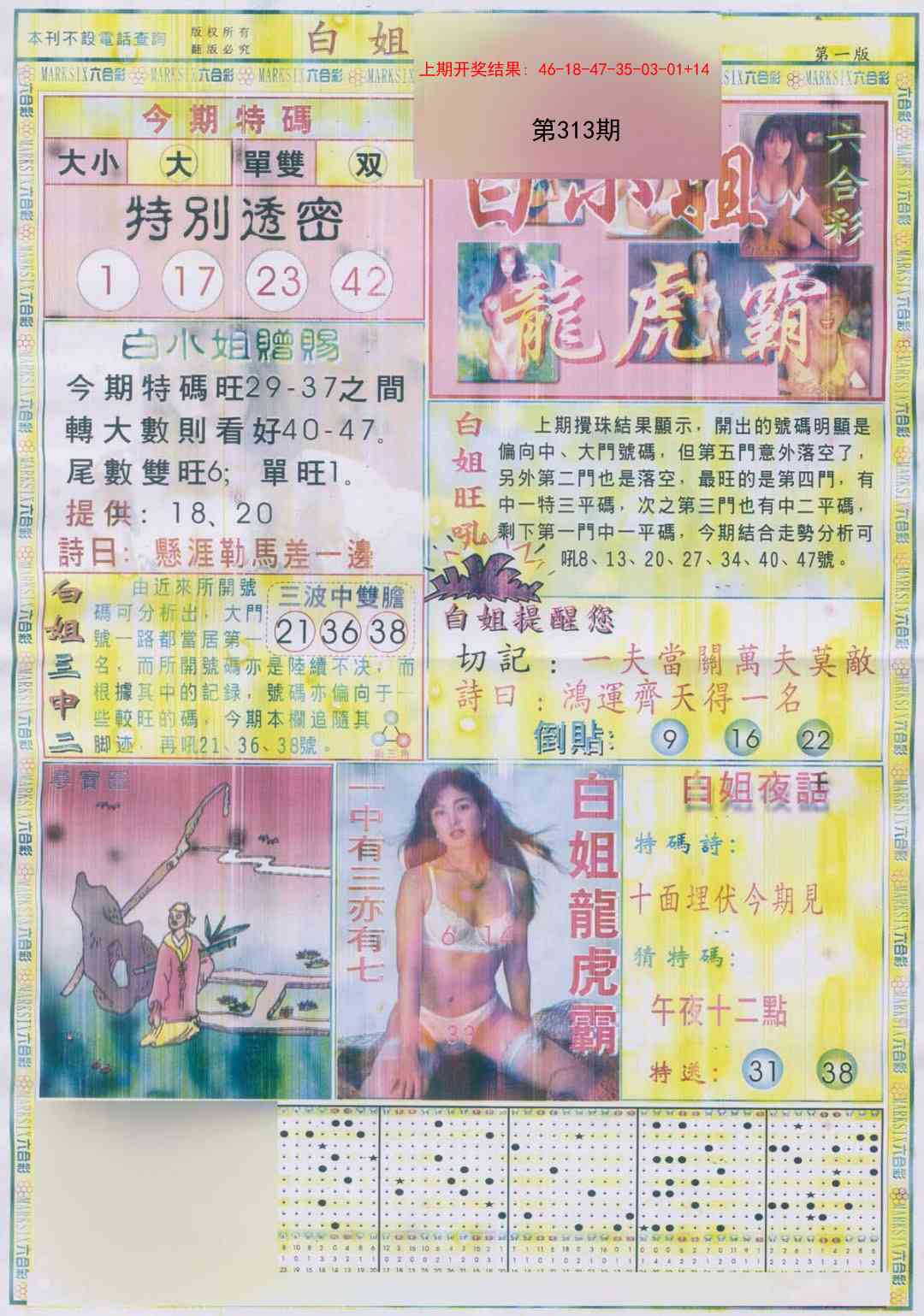 313期白小姐龙虎霸A[图]