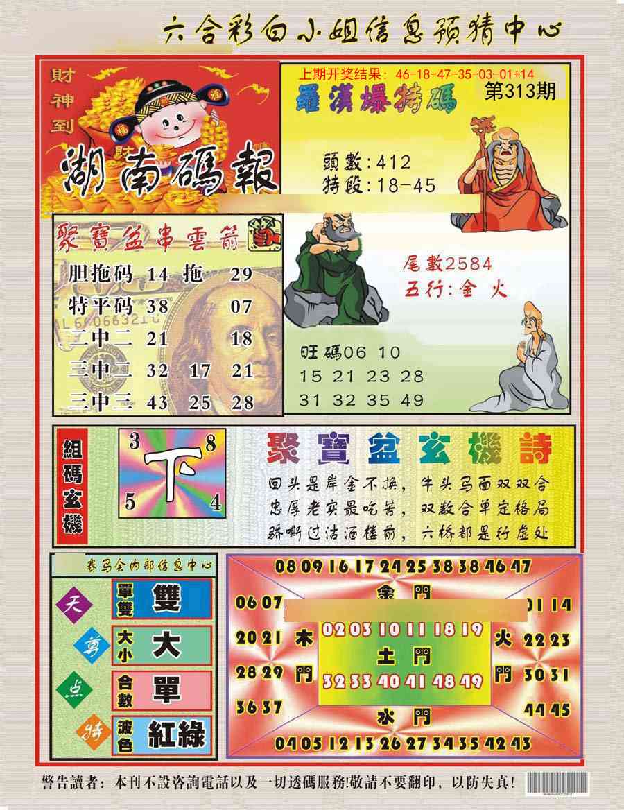 313期湖南码报[图]